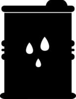 Black icon of oil drop barrel. vector