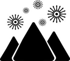 Isolated snowfakes icon with mountain. vector