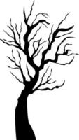 Autumn tree with branches in black color. vector