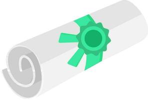 Flat illustration of certificate with ribbon. vector