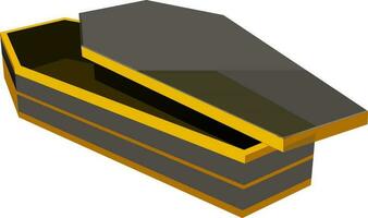 Isolated halloween coffin in yellow and gray color. vector