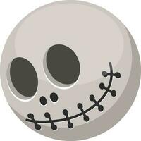 Isolated illustration of skull ball emoticon with smile. vector