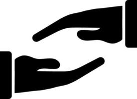 Caring or supporting hand gesture in flat style. vector