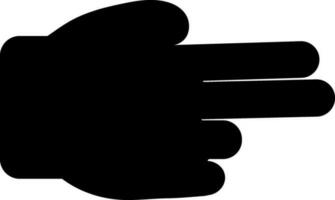 Hand gesture of Pointing right with two finger. vector