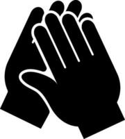 Clapping or High five gesture, glyph icon in flat style. vector