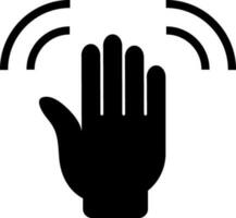 Silhouette of waving hand gesture in flat style. vector