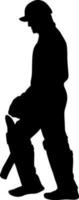 Character of silhouette batsman. vector