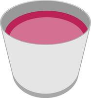 Illustration of bucket filled with pink liquid color. vector