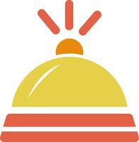 Table or Reception bell icon in red and yellow color. vector