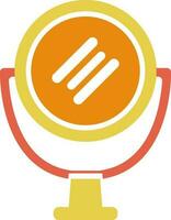 Flat icon of Mirror in yellow and red color. vector