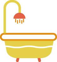 Bathtub icon in yellow color. vector
