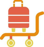 Trolley with Travelling bag icon. vector
