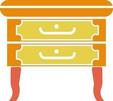 Furniture or table drawer icon in flat style. vector