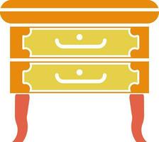 Furniture or table drawer icon in flat style. vector