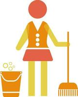 Housekeeping, Housemaid or Charwomen colorful icon. vector