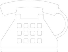 Vintage icon of Telephone in line art. vector