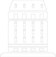 Building or Hotel icon made with line art. vector