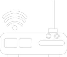 Line art icon of Router in flat style. vector