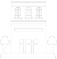 Restaurant, Building or Hotel icon in line art. vector