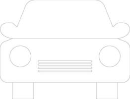 Front view of Car made with line strokes. vector