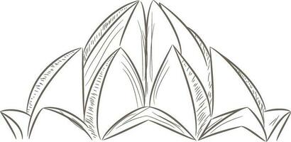 Vector sketch of Indian Famous, Lotus Temple.