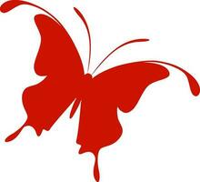 Flat illustration of red butterfly. vector