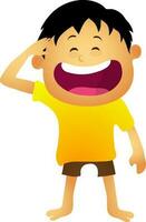 Cartoon character of saluting boy. vector