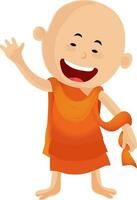 Illustration of a Buddhist Monk character. vector