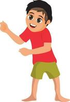 Cartoon character of cute little boy. vector