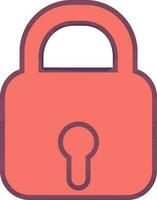 Colored lock sign or symbol in flat style. vector