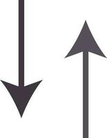 Flat illustration of downward and upward arrows. vector