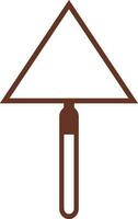 Brown trowel icon in flat style. vector