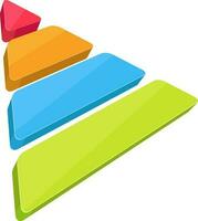 3D colorful infographic element in triangle shape. vector