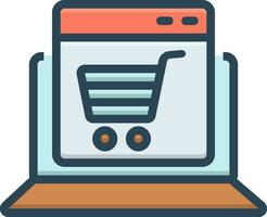 color icon for ecommerce vector