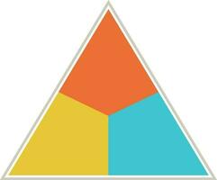 Colorful triangle infographic element in flat style. vector