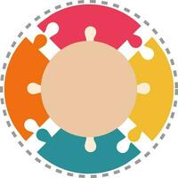 Circle infographic element with puzzle pieces. vector