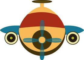 Flat style colored illustration of a helicopter. vector