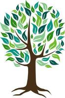 Flat style illustration of green tree. vector