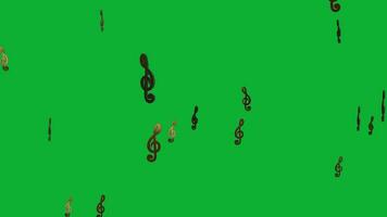 a arte do som em verde tela, explorando musical notas ciclo animação técnicas video