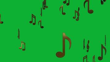 cautivar tu audiencia con maravilloso música notas animación para fondo, musical notas en verde pantalla video