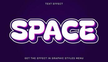 Space editable text effect with 3d style. Text emblem for advertising, branding, business logo vector