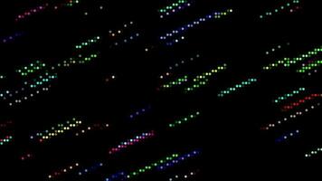 Halbton Punkte Neon- mehrfarbig fluoreszierend schwarzer Grund Animation auf schwarz Hintergrund video