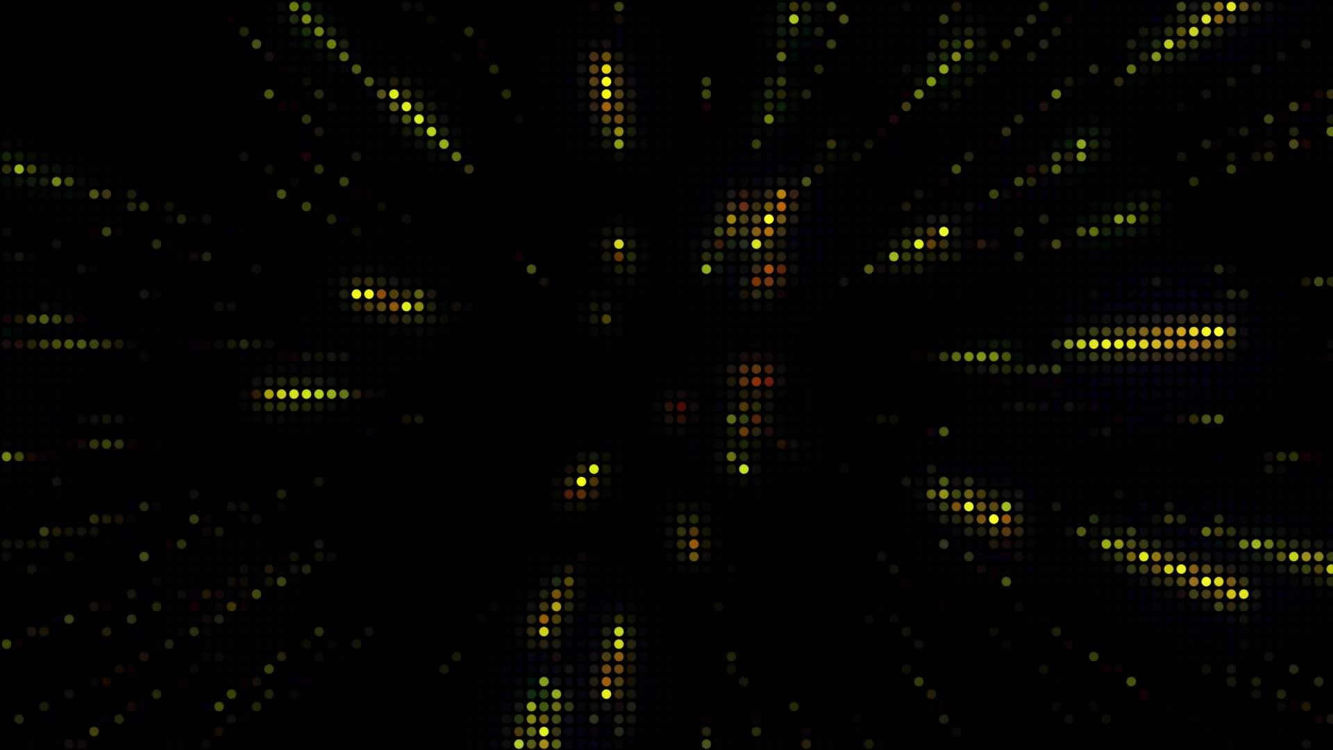 Halftone dots abstract digital technology animated yellow light on