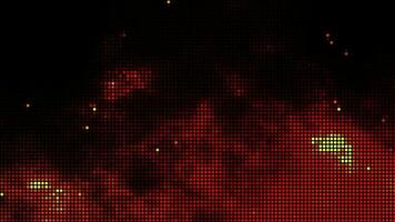 Halftone dots yellow Burning sparks fire motion on red background video