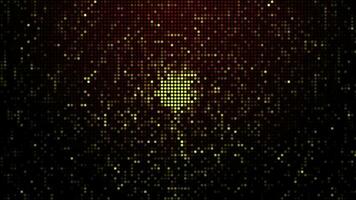 Halftone dots abstract digital technology animated yellow light on red background. video