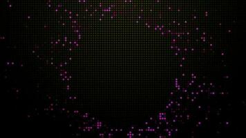 Halftone dots abstract digital technology animated pink light on black background. video