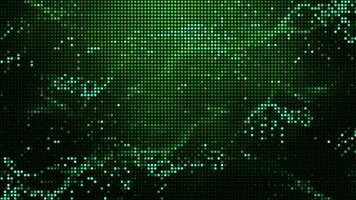 Halftone dots abstract digital technology animated green light on green background. video