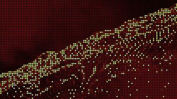 Halftone dots abstract digital technology animated yellow light on red background. video