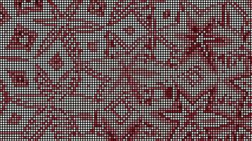 Halftone dots abstract digital technology animated red light on white background. video