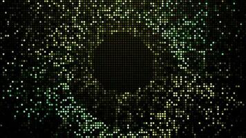 Halftone dots abstract digital technology animated multicolored light on black background. video